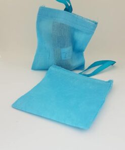 Crushed Blue Fabric Bag